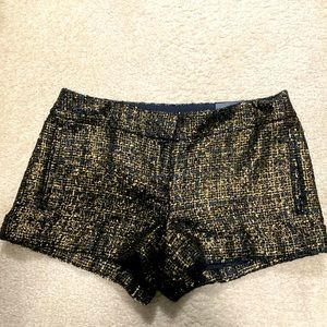 Brand new with tags attached black and gold tweed shorts